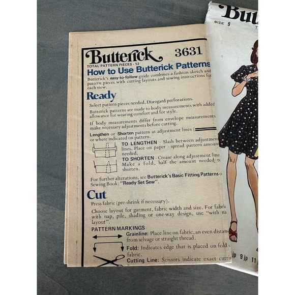 Butterick Vintage Uncut Junior Petite and Junior Dress Size 9 Pattern No 3631 - Picture 6 of 7